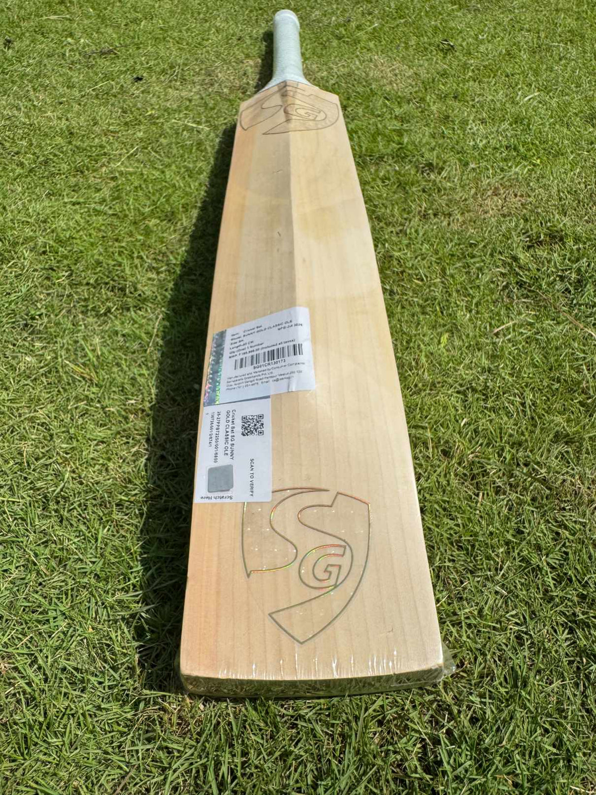 SG Sunny Gold OLE cricket bat view 4