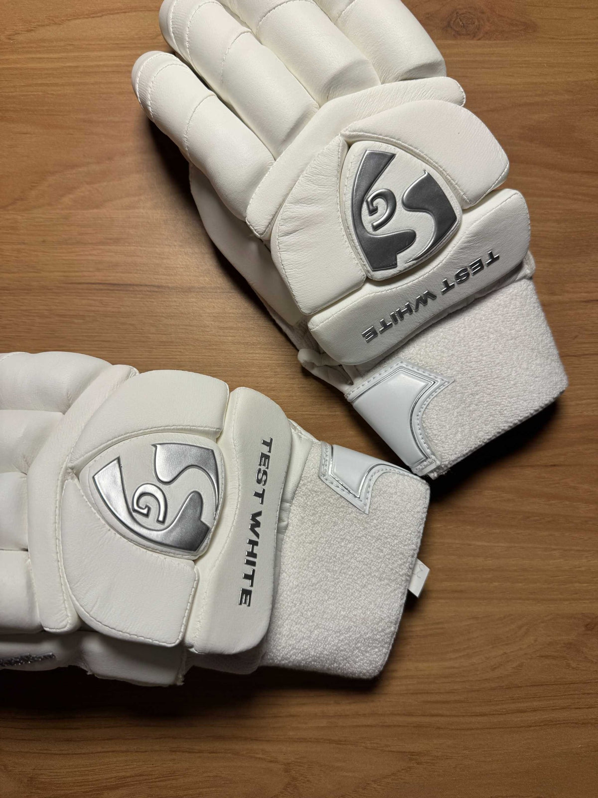 SG Test White Mens RH batting gloves wrist detail